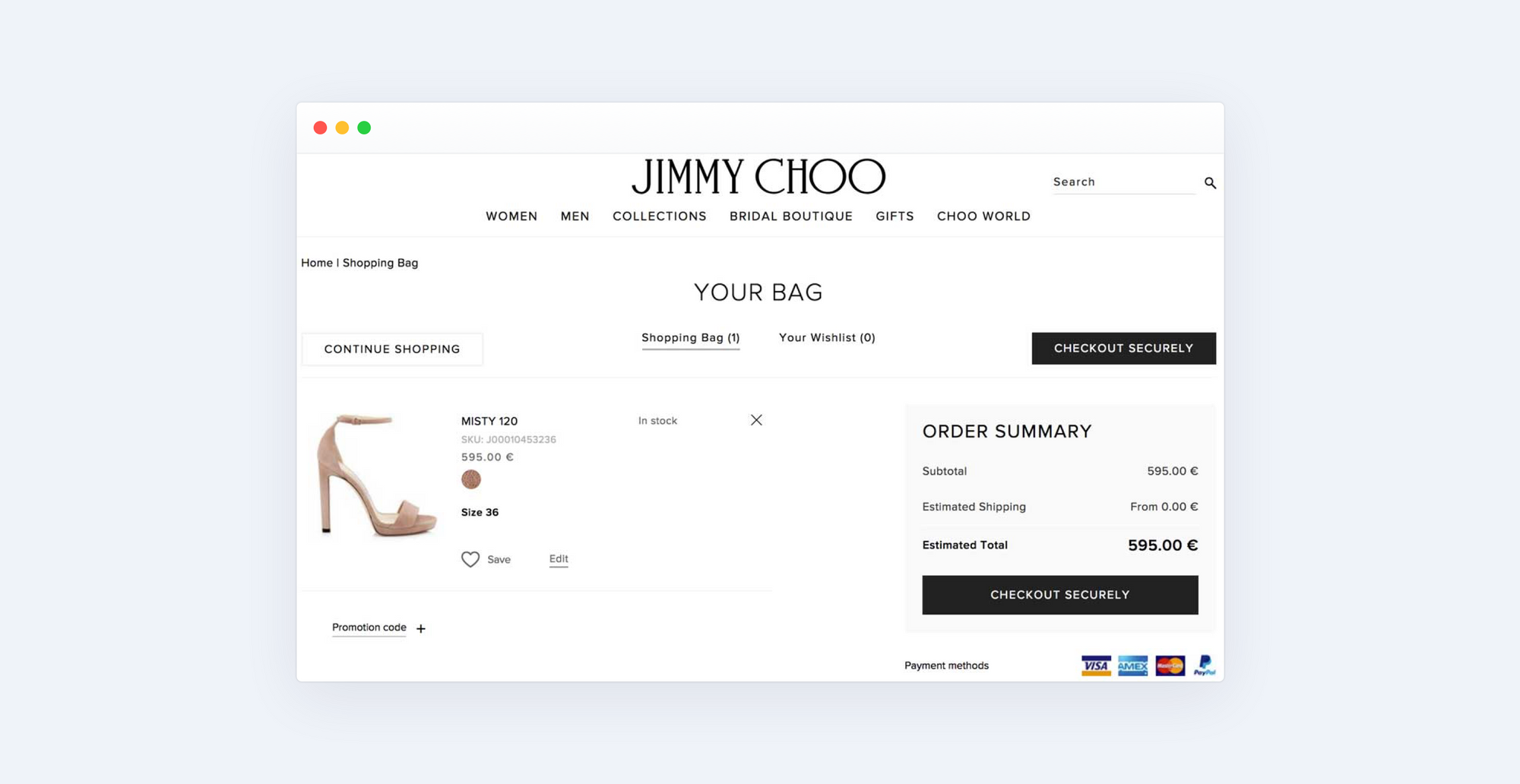 Jimmy Choo store checkout