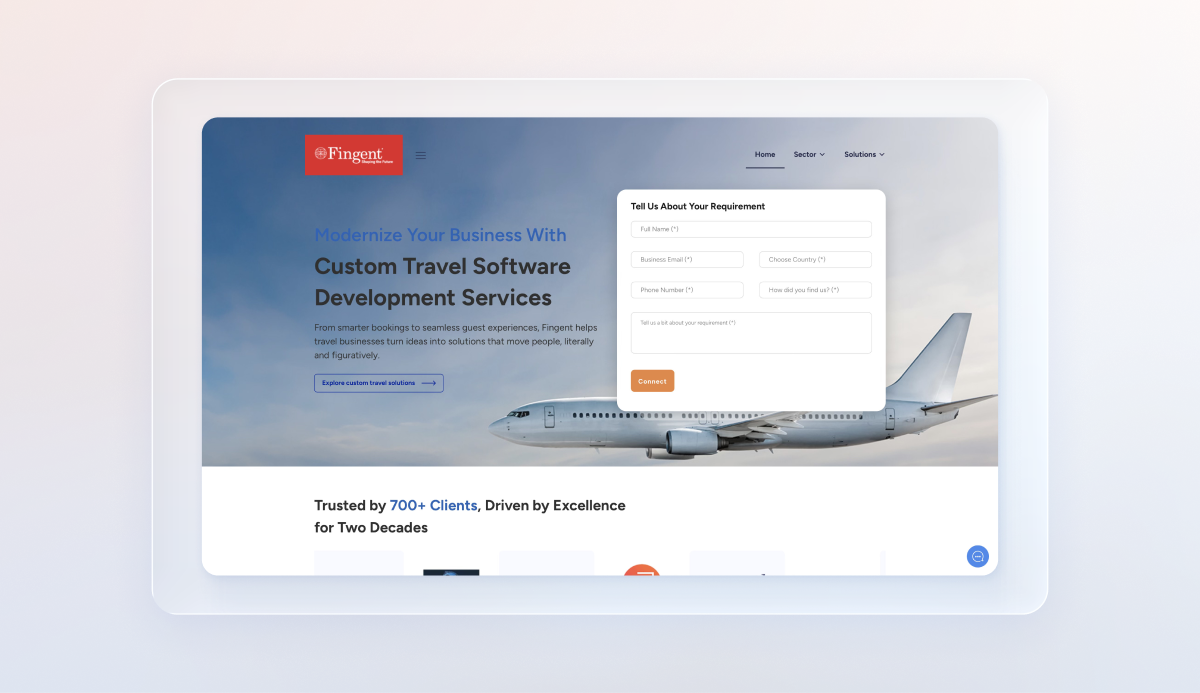 travel app development company - Fingent