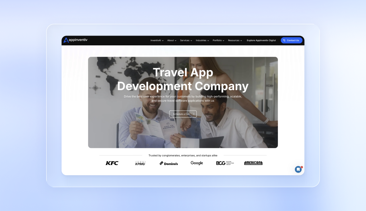 travel app development company - Appinventiv