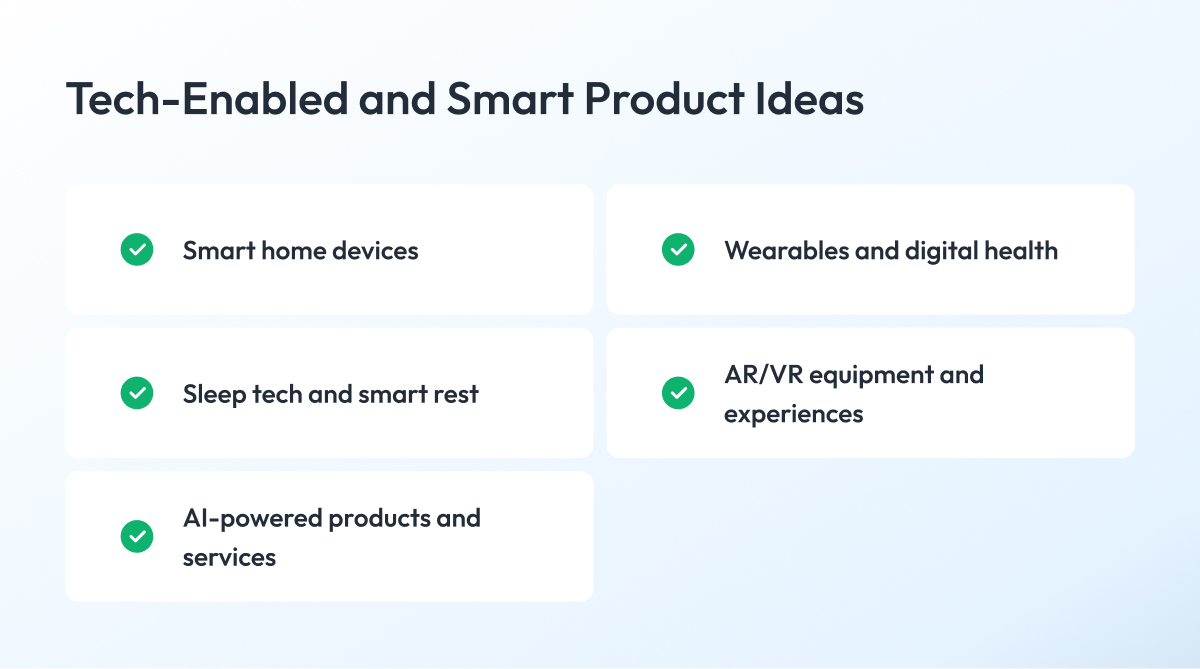 Tech Enabled and Smart Product Ideas