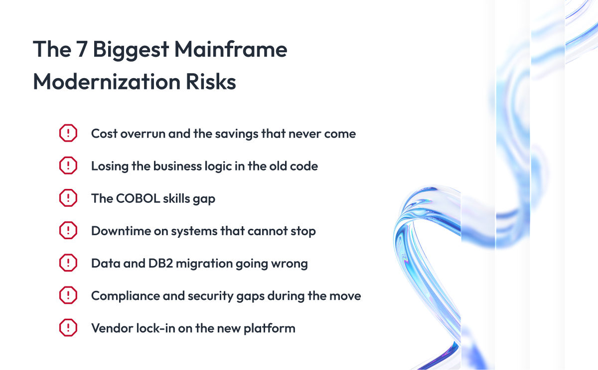 The 7 Biggest Mainframe Modernization Risks The 7 Biggest Mainframe Modernization Risks