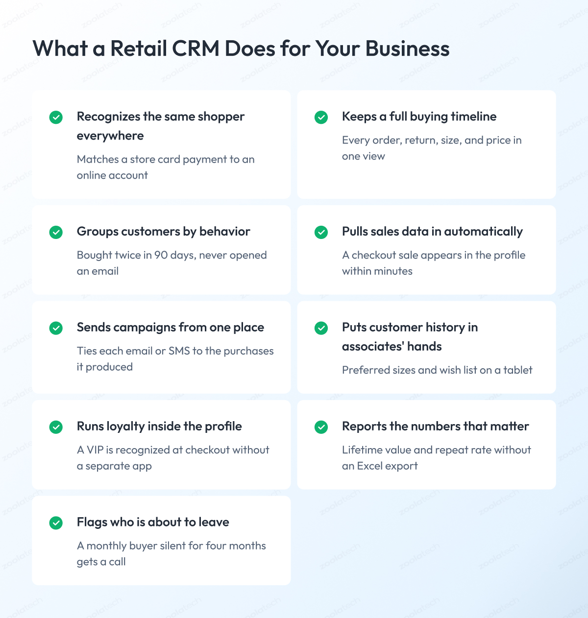 What a Retail CRM Does for Your Business What a Retail CRM Does for Your Business